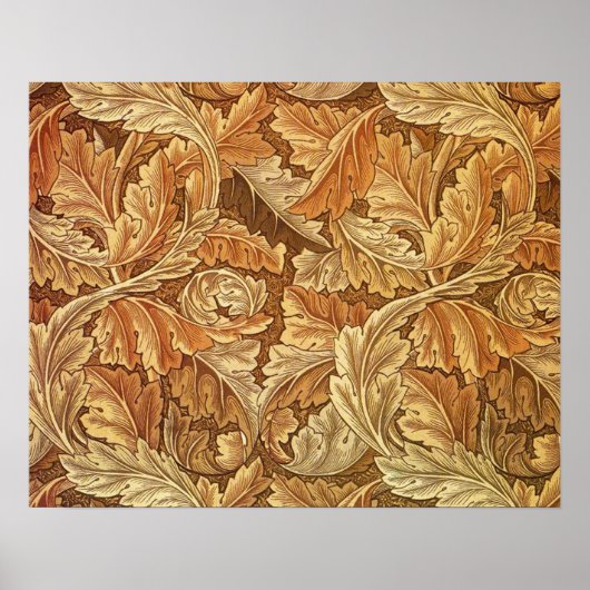 William Morris Acanthus Brown Autumn Leaves Poster (Vorne)