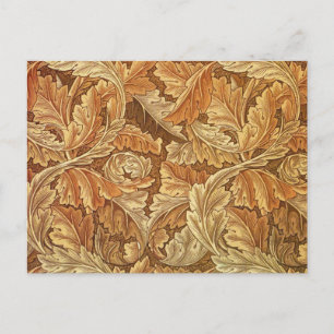 William Morris Acanthus Brown Autumn Leaves Postkarte