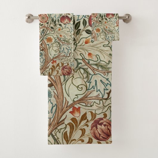 William Morris Acanthus Embroidery Muster Badhandtuch Set (Insitu)