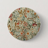 William Morris Acanthus Embroidery Muster Button (Vorderseite)