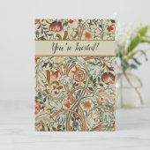 William Morris Acanthus Embroidery Muster Einladung (Stehend Vorderseite)