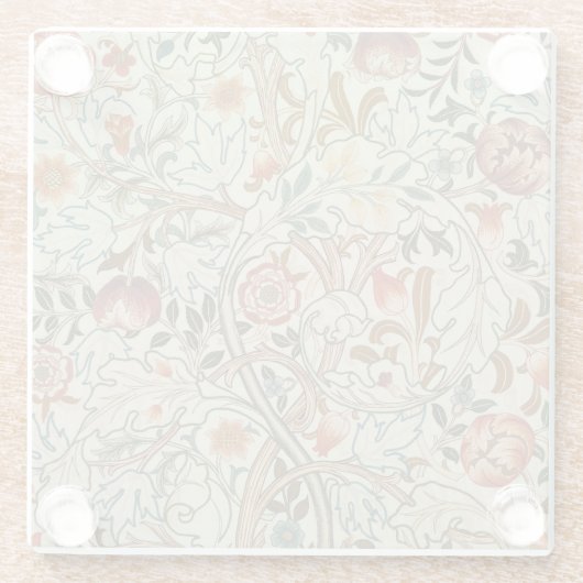 William Morris Acanthus Embroidery Muster Glasuntersetzer (Rückseite)