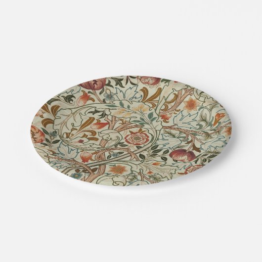William Morris Acanthus Embroidery Muster Pappteller (Schrägansicht)