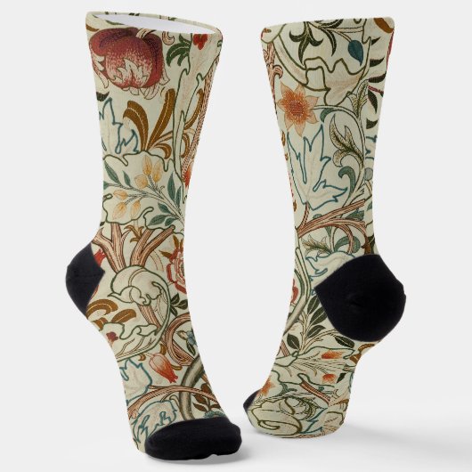 William Morris Acanthus Embroidery Muster Socken (Gewinkelt)