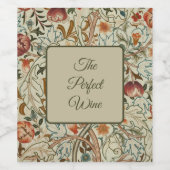 William Morris Acanthus Embroidery Muster Weinetikett (Einzelnes Label)