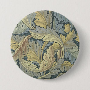 William Morris Acanthus Leaves Floral Art Nouvelle Button
