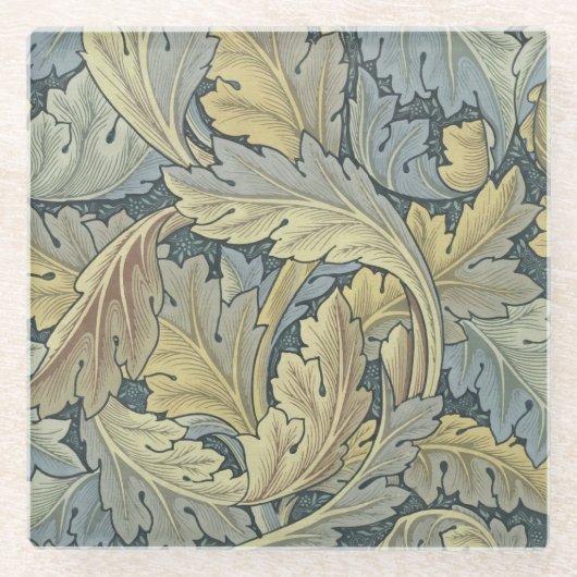 William Morris Acanthus Leaves Floral Art Nouvelle Glasuntersetzer (Vorderseite)