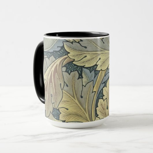 William Morris Acanthus Leaves Floral Art Nouvelle Tasse (Vorderseite Links)