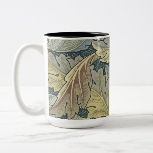 William Morris Acanthus Leaves Floral Art Nouvelle Zweifarbige Tasse (Links)
