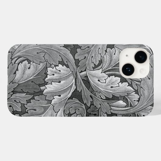 William Morris Acanthus Pattern Silver and Gray Case-Mate iPhone Hülle (Rückseite (Horizontal))