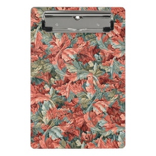 William Morris Acanthus Rostrot Grünes Salbei Mini Klemmbrett
