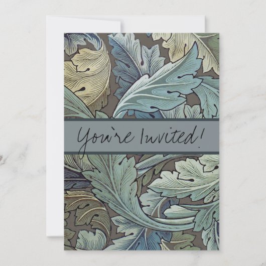 William Morris Acanthus Sage Blume Floral Botanic Einladung (Vorderseite)
