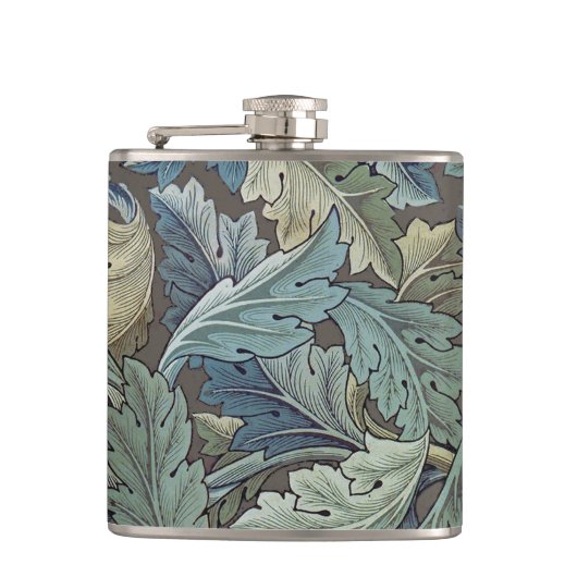 William Morris Acanthus Sage Blume Floral Botanic Flachmann (Vorderseite)