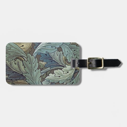 William Morris Acanthus Sage Blume Floral Botanic Gepäckanhänger (Vorderseite horizontal)