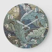 William Morris Acanthus Sage Blume Floral Botanic Große Wanduhr (Vorderseite)