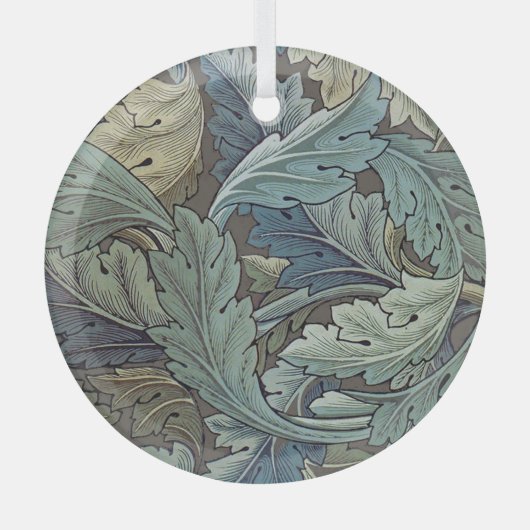 William Morris Acanthus Sage Blume Floral Botanic Ornament Aus Glas (Vorderseite)