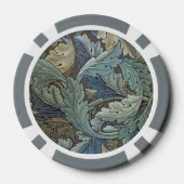 William Morris Acanthus Sage Blume Floral Botanic Pokerchips (Rückseite)