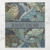 William Morris Acanthus Sage Blume Floral Botanic Weinetikett (Einzelnes Label)