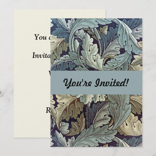 William Morris Acanthus Wallpaper Blätter Einladung (Vorne/Hinten)
