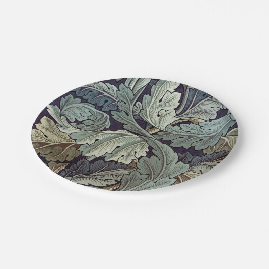 William Morris Acanthus Wallpaper Blätter Pappteller (Schrägansicht)