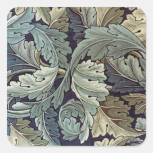 William Morris Acanthus Wallpaper Blätter Quadratischer Aufkleber