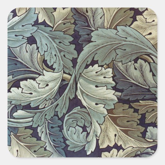 William Morris Acanthus Wallpaper Blätter Quadratischer Aufkleber (Vorderseite)