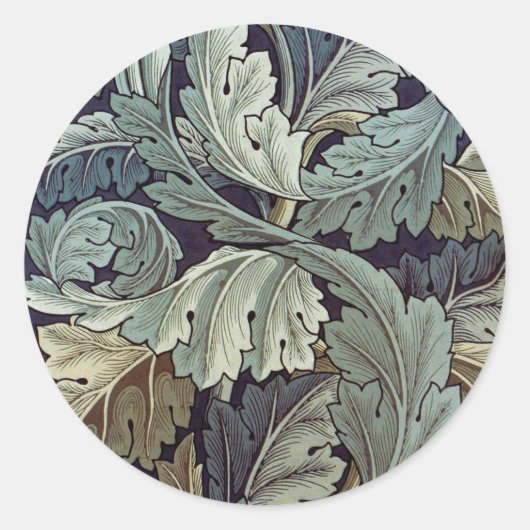 William Morris Acanthus Wallpaper Blätter Runder Aufkleber (Vorderseite)