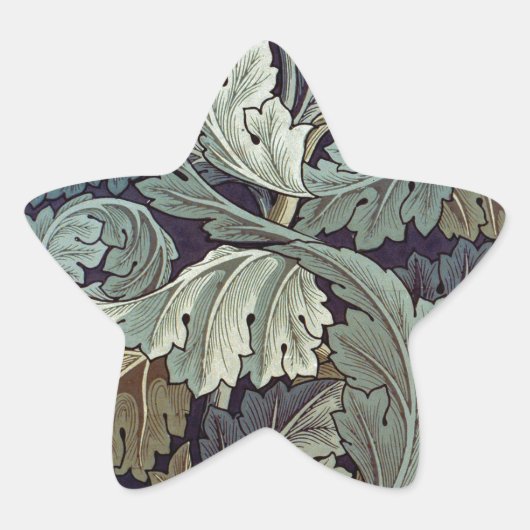 William Morris Acanthus Wallpaper Blätter Stern-Aufkleber (Vorderseite)