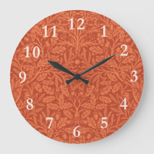 William Morris Acorn Wallpaper Nature Design Große Wanduhr