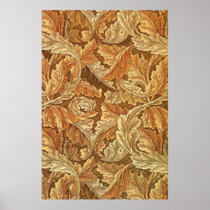 William Morris Akanthus Braun Herbstlaub Poster