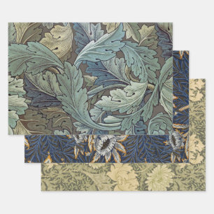 William Morris Akanthus Salbei Blüten Blumen Botan Geschenkpapier Set