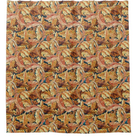 William Morris Akanthusblatt Herbstmuster Duschvorhang (Vorderseite)