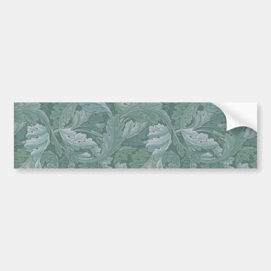 William Morris Akanthusblatt Teal Blau Muster Autoaufkleber (Vorne)