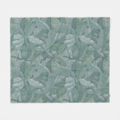 William Morris Akanthusblatt Teal Blau Muster Fleecedecke (Vorderseite (Horizontal))