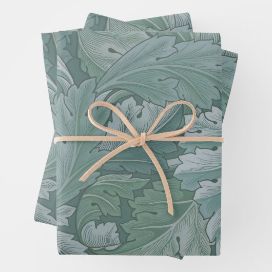 William Morris Akanthusblatt Teal Blau Muster Geschenkpapier Set (Beispiel)