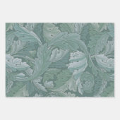 William Morris Akanthusblatt Teal Blau Muster Geschenkpapier Set (Vorderseite)