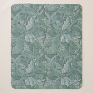 William Morris Akanthusblatt Teal Blau Muster Sherpadecke