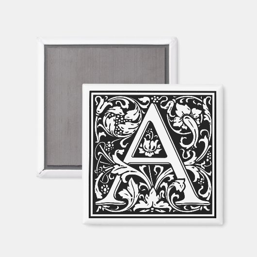 William Morris Alphabet "A" Magnet (Vorderseite/Rückseite)