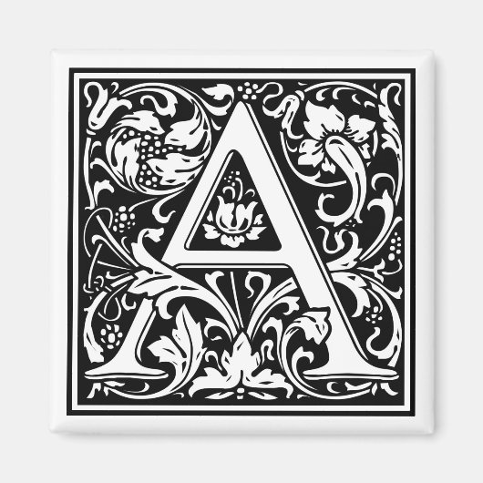 William Morris Alphabet "A" Magnet (Vorne)
