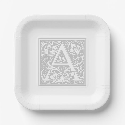 William Morris Alphabet „A“ Pappteller (Vorderseite)