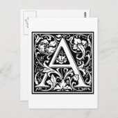 William Morris Alphabet "A" Postkarte (Vorne/Hinten)