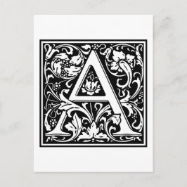 William Morris Alphabet "A" Postkarte
