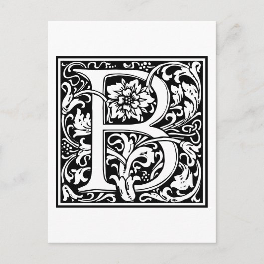 William Morris Alphabet "B" Postkarte (Vorderseite)