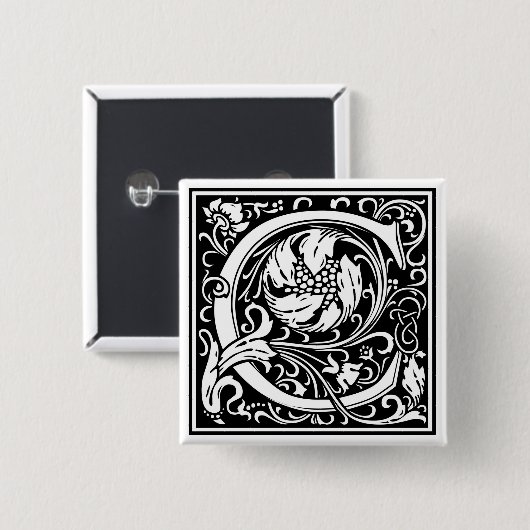 William Morris Alphabet "C" Button (Vorne & Hinten)