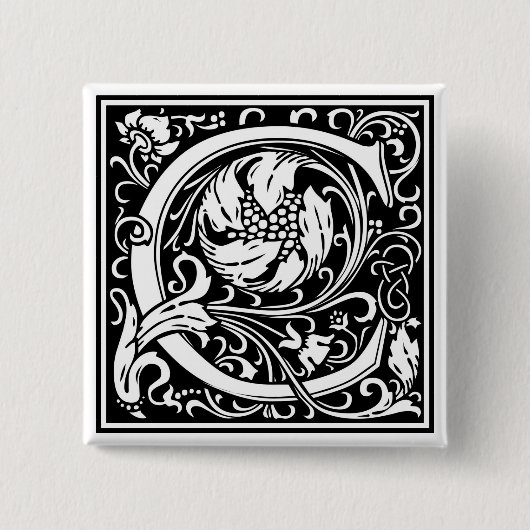 William Morris Alphabet "C" Button (Vorderseite)