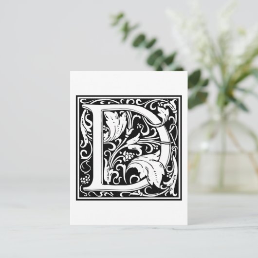William Morris Alphabet "D" Postkarte (Stehend Vorderseite)