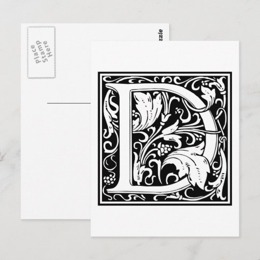 William Morris Alphabet "D" Postkarte (Vorne/Hinten)