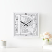 William Morris Alphabet "D" Square Wall Clock Quadratische Wanduhr (Zuhause)