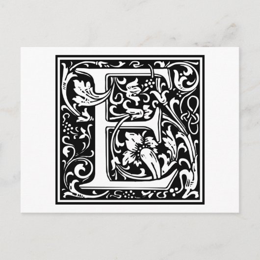 William Morris Alphabet "E" Postkarte (Vorderseite)