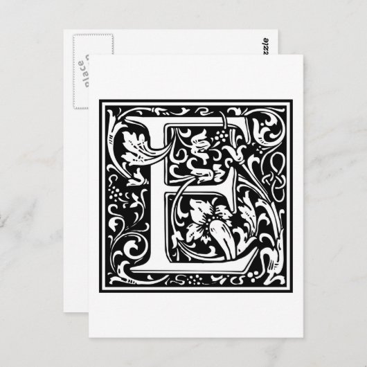William Morris Alphabet "E" Postkarte (Vorne/Hinten)